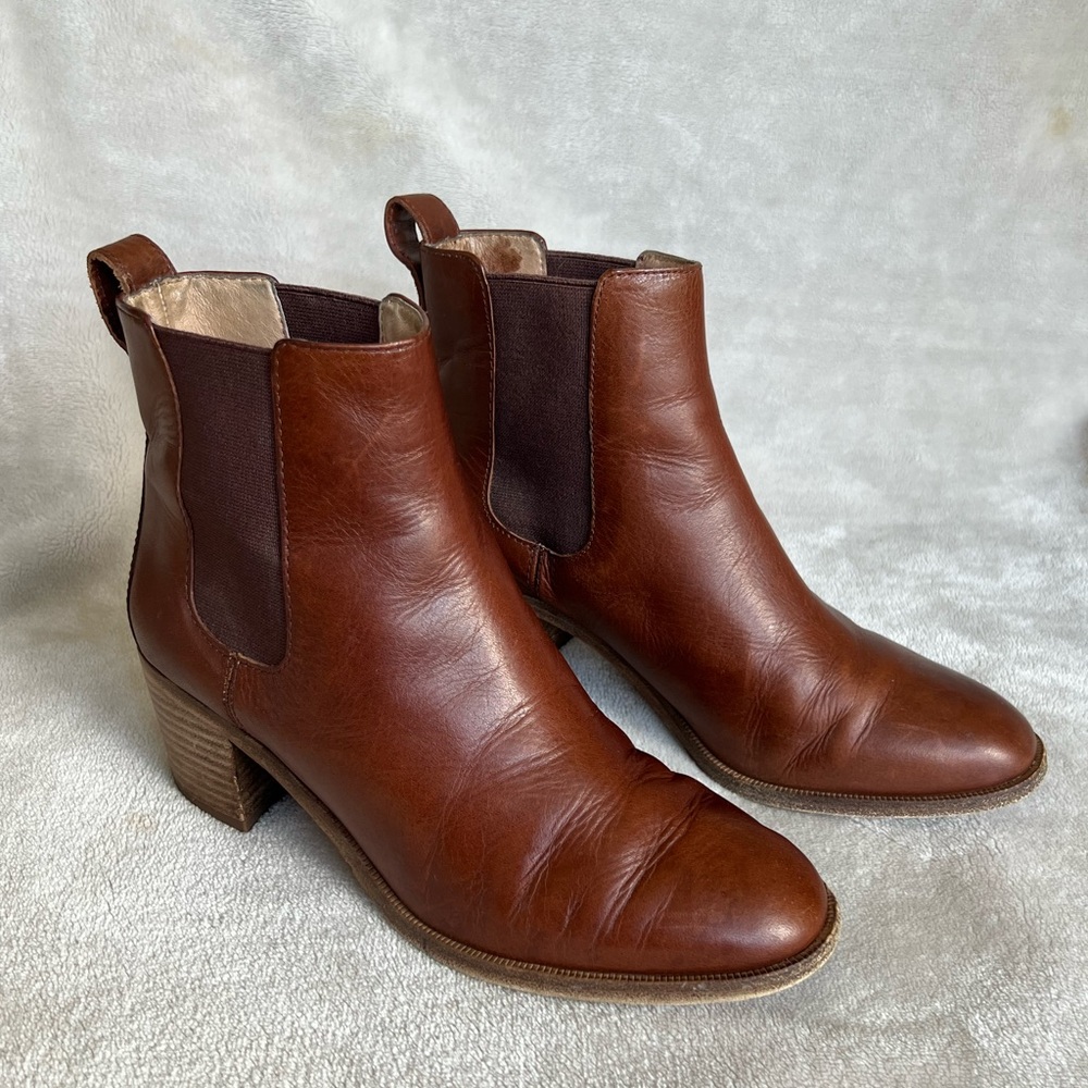 Madewell Brown Leather Heeled Ankle Boots
